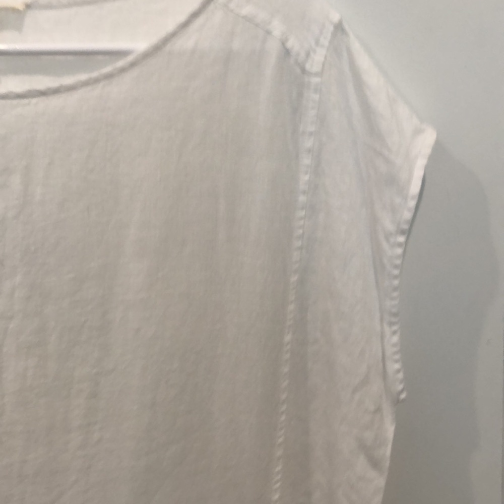 Eileen Fisher 100% Organic Linen White Dress Cover Up Small - Picture 6 of 16